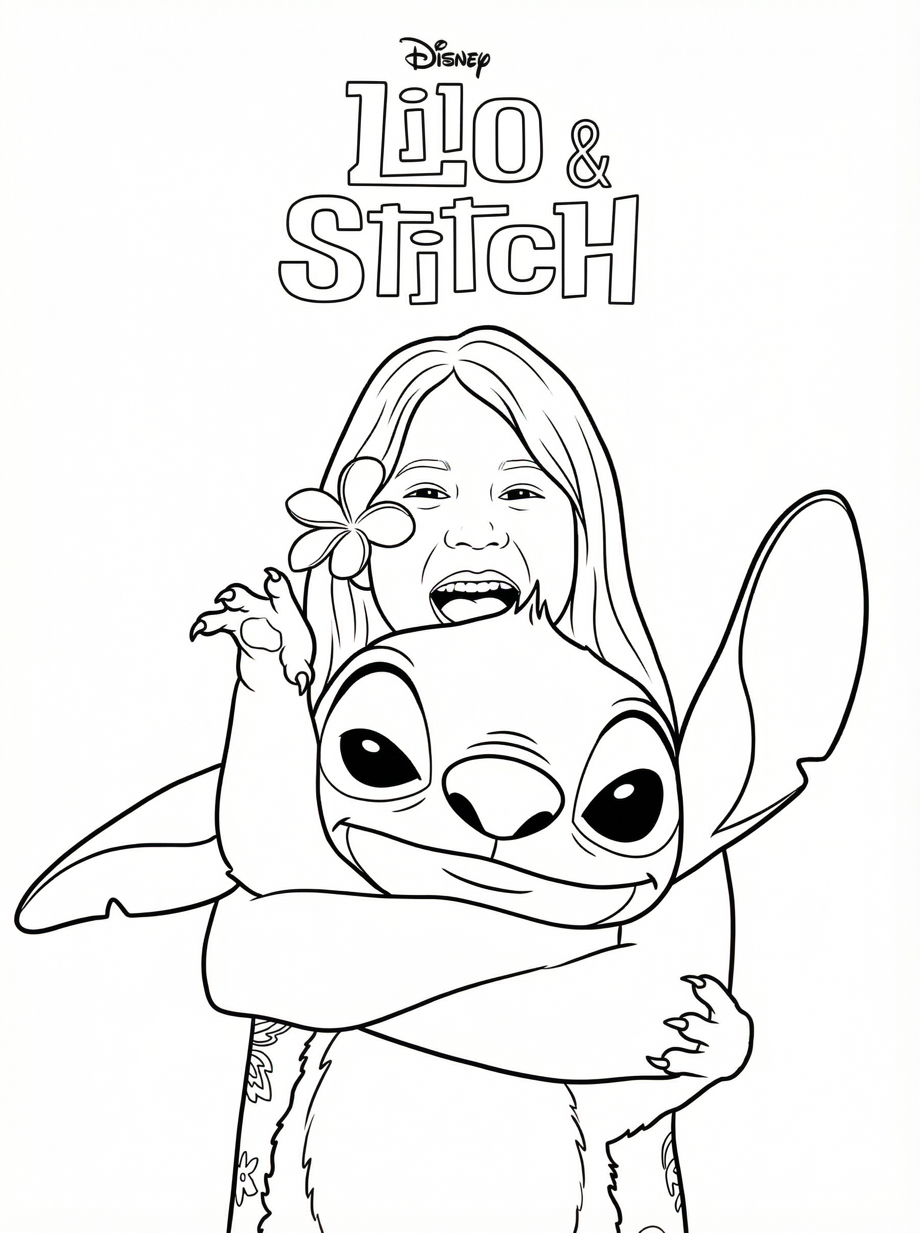 Free Lilo & Stitch Printable Colouring Page