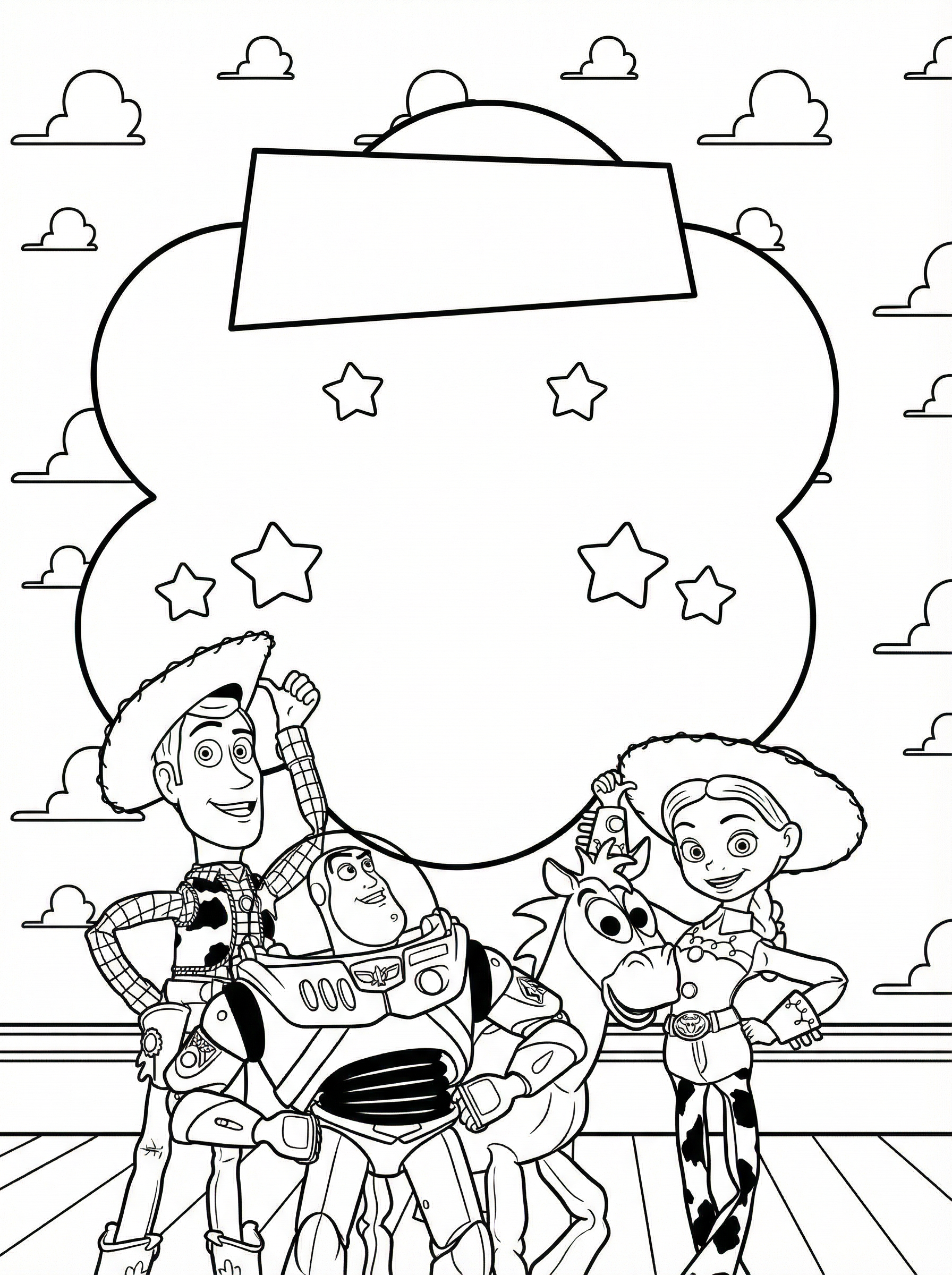 Free Toy Story Printable Colouring Page - Woody & Buzz