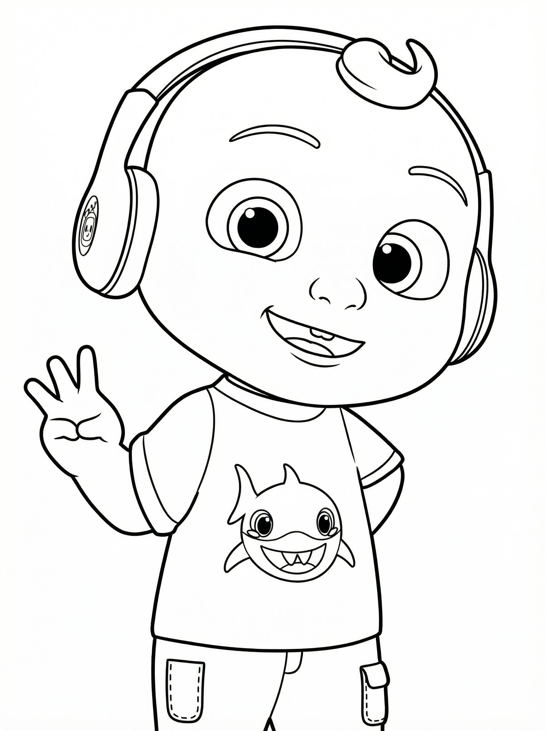 Free JJ CoComelon Printable Colouring Page