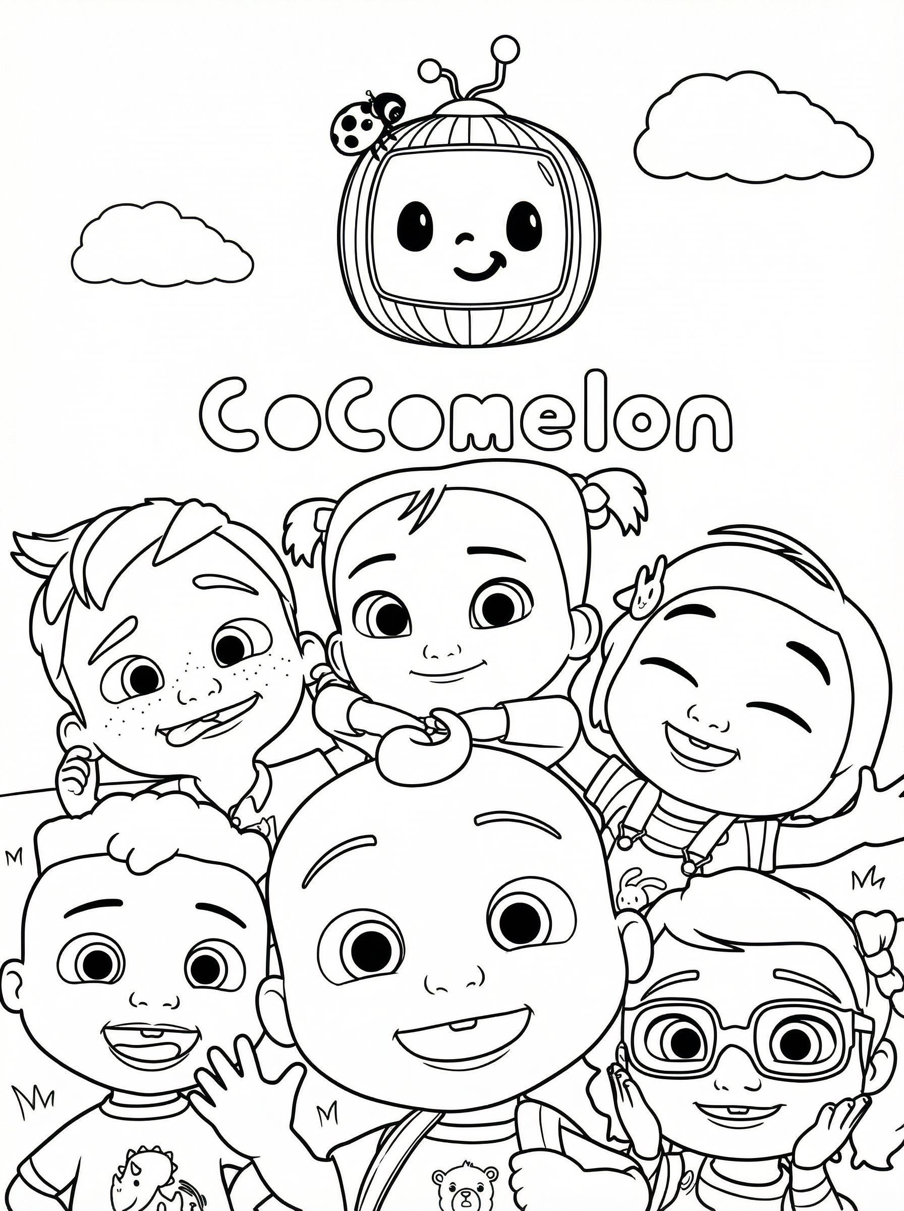 Free Cocomelon Printable Colouring Page