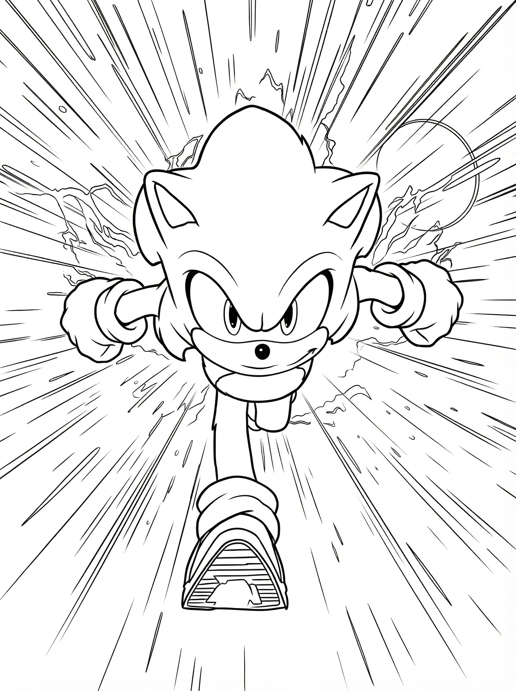 Free Sonic the Hedgehog Printable Colouring Page - Super Speed Run